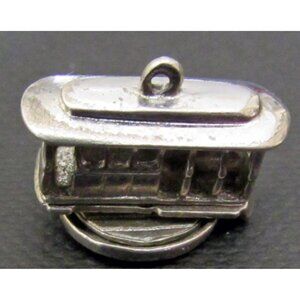 San Francisco Cable Car Sterling Silver Charm   Articulate Turn Table Plateau